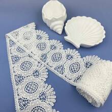 3.1 Inch Vintage Floral Hollow Lace Trim, Water-Soluble Lace Edging Suitable For Wedding Dress, Skirt Hem, Hair Accessories DIY And Sewing Decoration - Multicolor - View 6