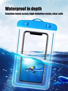 1个/7.2英寸防水手机袋，带防水耳塞，适用于多种手机，高清触控防水手机袋套装，适合夏季度假、潜水、水上乐园、游泳、海滩和其他夏季活动 - 多色 - 查看 3