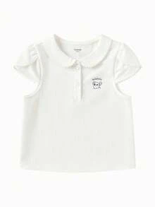 Balabala Áo thun thêu họa tiết mùa hè cho bé gái 2026, áo tay ngắn bằng cotton mềm mại, nhẹ và thoáng khí, kiểu dáng ngọt ngào dễ thương. - Benbai - Xem 1