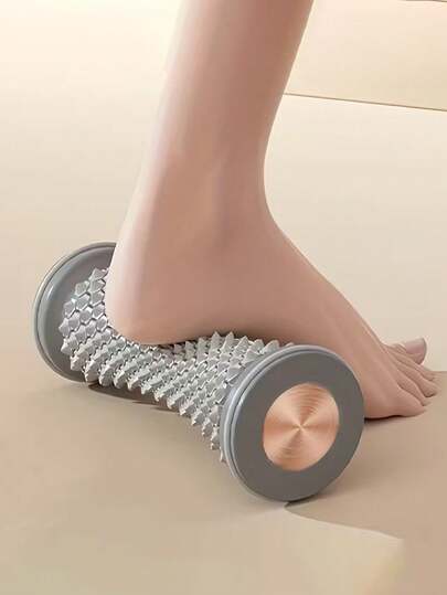 1 con lăn massage chân, dùng tại nhà, con lăn massage mô sâu, độ cứng trung bình, thiết kế không dùng điện, làm bằng nhựa, nhằm mục đích cải thiện sự thoải mái cho bàn chân, phù hợp cho người đam mê yoga và thể dục.