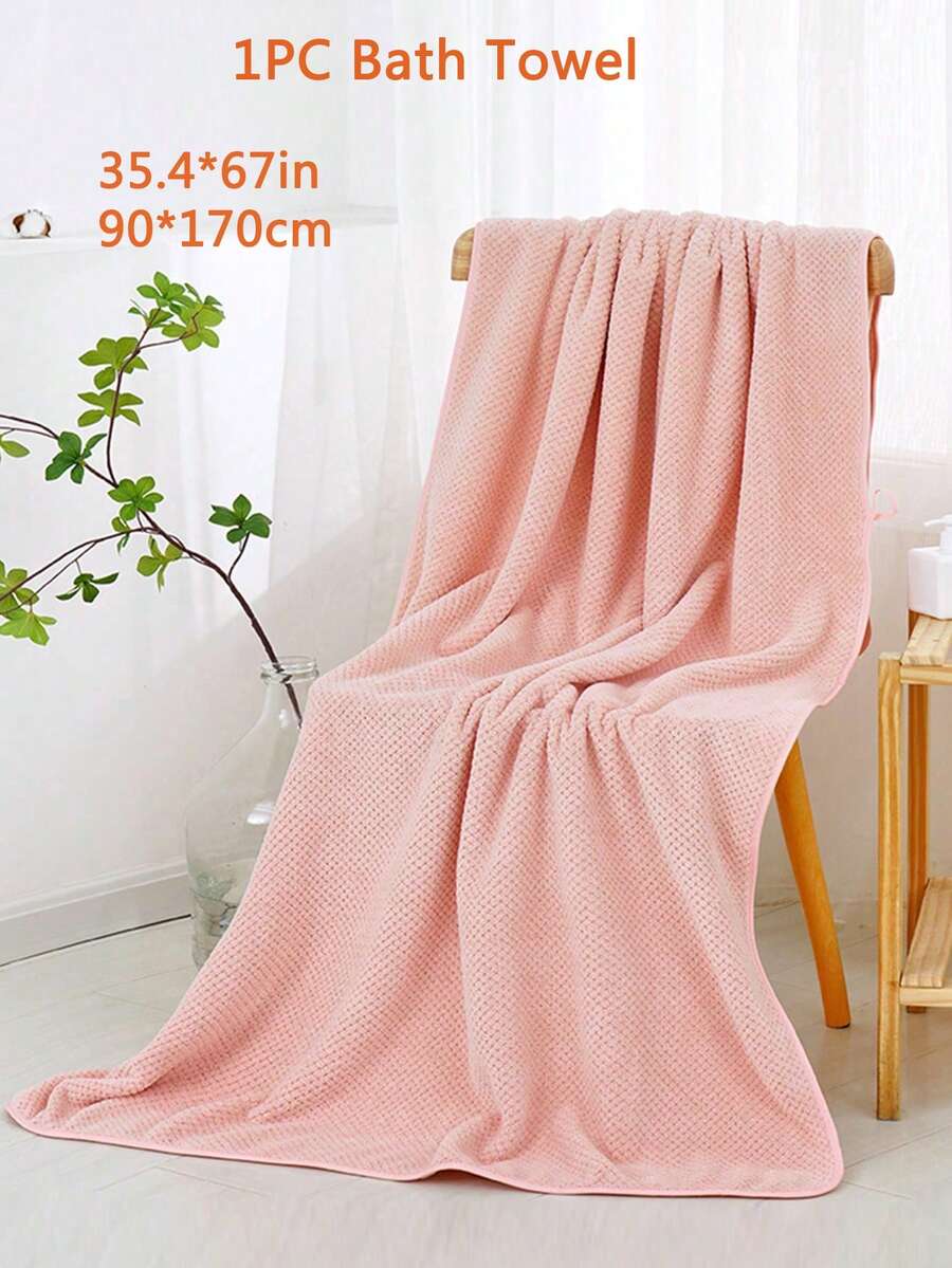 1条特大号浴巾（35.4*67英寸/90*170厘米），菠萝格纹图案，采用超柔软超细纤维材质，吸水性强，触感舒适，适用于浴室、健身房、酒店、家居等多种场合，是理想的浴室用品。多种颜色可选。可用于家居浴室装饰、秋季装饰、返校季装饰、美容院/家庭浴室装饰。 - 彩色 - 查看 1