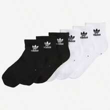 Adidas Originals Quarter Sock 6-Pack Boys' Grade School White/Black EV6421 - 黑色 - 查看 2