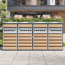 Garbage Storage Box, With Lock, Two Doors, Planting Area, With Ventilation - 灰色1 - 查看 3