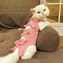 Traje para cirugía de esterilización/castración de gatos, ropa protectora transpirable para gatas madres para prevenir mordeduras y lamidos después de la cirugía - Rosa - Ver 13