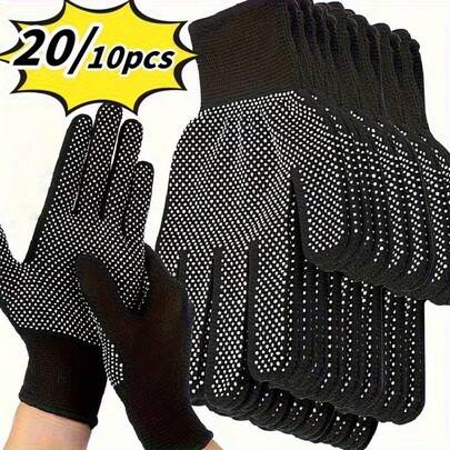 10/20PCS Nylon Dot Gloves-Suitable For Outdoor Cycling, Camping, Fishing-Light, A Variety Of Colors Are Available