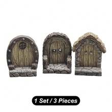 3pcs/Set Handmade Resin Mini Fairy Garden Gate Decor, Realistic Tiny Wooden Door Frame Accessories, Suitable For Bonsai, Glass Garden And Micro Landscape, Suitable For Easter And Zen Garden Display, Fairy Garden Accessories, Bonsai Decor, Rustic Charm, Fantasy Design, Fine Sculpture, Art Decor, Mini Decoration - Garden Gate - View 11