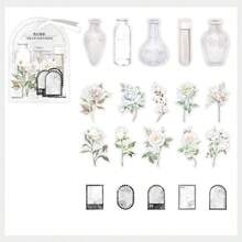 20张/包创意植物标本标签贴纸，美观装饰贴纸，DIY剪贴簿工艺材料，节日礼物，个性化文具用品 - 5.黑白留影 - 查看 12