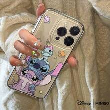Miniso Ốp lưng điện thoại Disney họa tiết vũ trụ trong suốt với hình Stitch dễ thương, tương thích với iPhone 17/17 Pro/17 Pro Max/17 Air/16/15/14/13/12/11/X Series, ốp lưng điện thoại iPhone 17 Pro Max. - Trong sáng - Xem 4