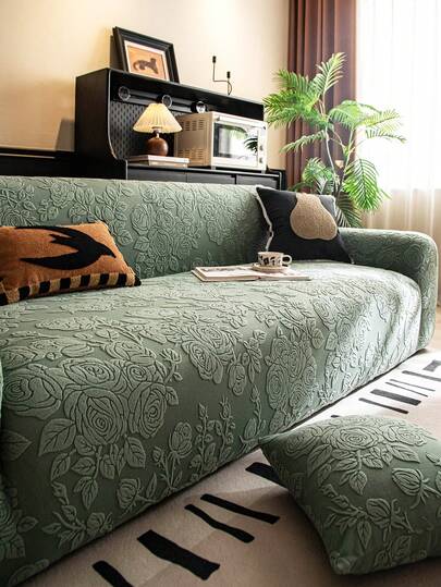 1 tấm bọc ghế sofa họa tiết hoa hồng, chất liệu co giãn toàn phần, bề mặt nhung jacquard hoa hồng, nhiều màu sắc để lựa chọn, bọc ghế sofa thoải mái phù hợp cho phòng khách, phòng ngủ, văn phòng và các không gian trang trí nhà khác, phù hợp cho mọi mùa.