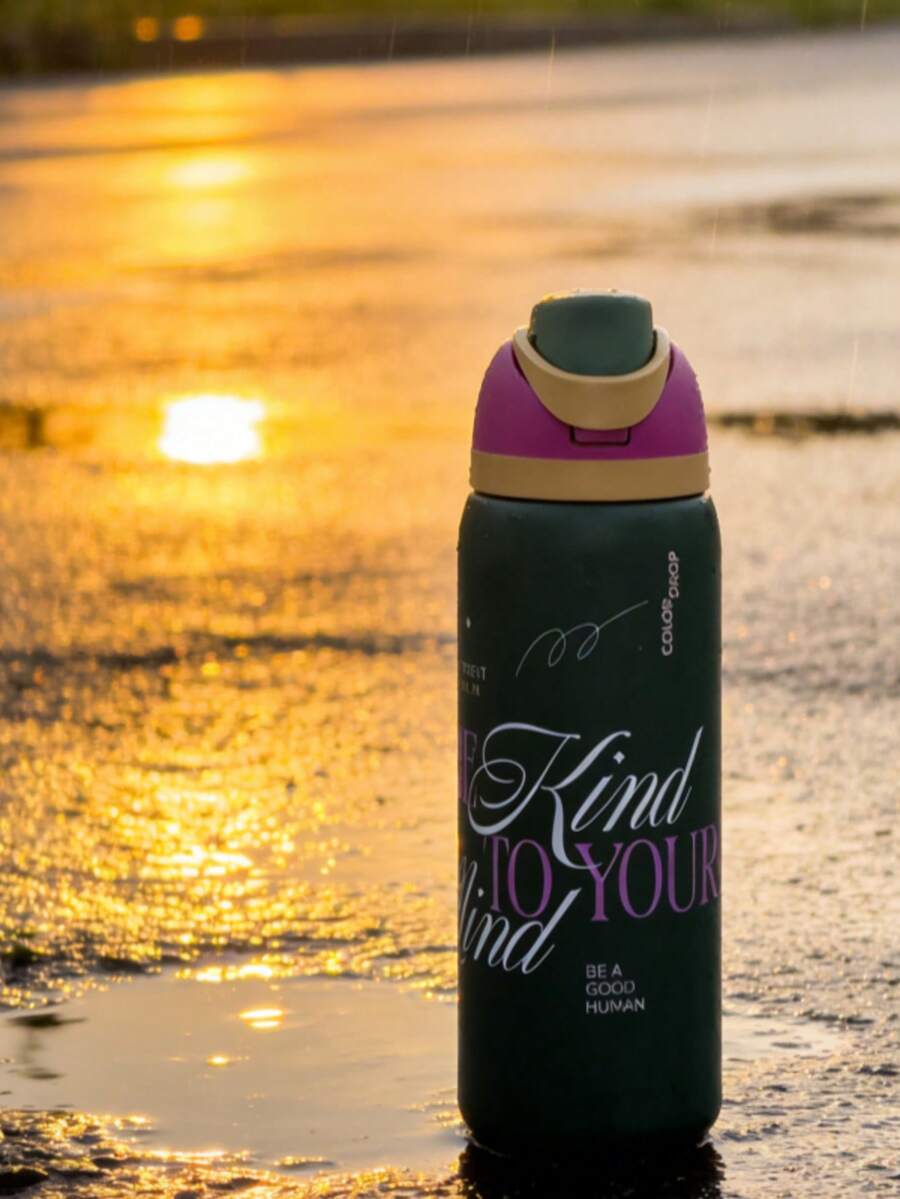 Owa Laaa Peach Water Bottle 32oz, 945ML, With Straw, Heat Preservation Time More Than 24 Hours, Cold And Hot Water Can Be Insulated, Can Make Coffee, Frozen Drinks, Exquisite Workmanship, Suitable For Camping, Work, Indoor And Outdoor Use. - 墨綠色 - 查看 1