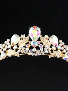 1 chiếc vương miện cài tóc cô dâu kiểu Baroque hình giọt nước bằng thủy tinh và hợp kim, phụ kiện quà tặng cho dịp lễ, sinh nhật, tiệc tùng, sự phát triển. - Nhiều màu - Xem 3