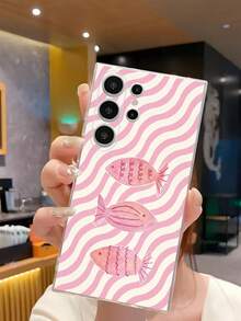 1个波浪鱼图案透明软壳手机壳，兼容华为荣耀、Galaxy A04e/12/A13/A14/A34/A50/A52/A53/A54/S21/S22/S23/S24/S25/S25Ultra/S25FE/S26/S26 Plus/S26 Ultra/S26 Edge、6A/7A/8A、12T/13T/15T/15T Pro - 無色 - 查看 4