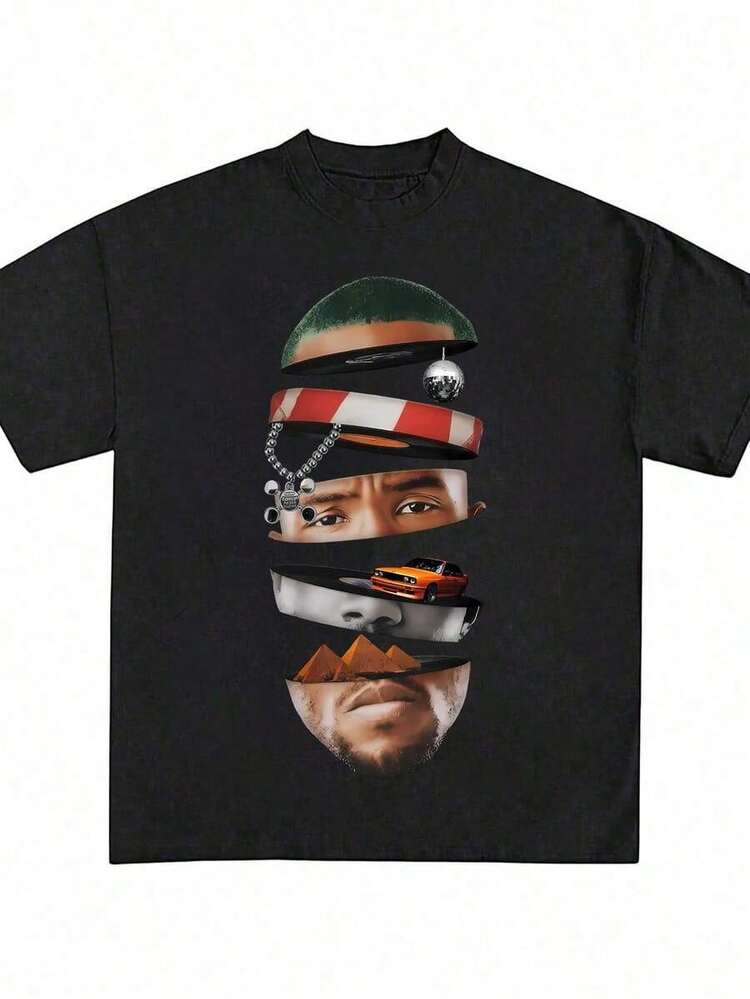 Frank Oceans T-Shirt, Rap T-Shirt, Concert Merchandise, Blonds Album Cover Graphic T-Shirt, Cotton, New Arrival, Anime Clothing, T-Shirts For Men And Women - Black7 - View 6