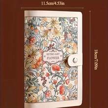 1pc Large Capacity Cash Savings Notebook, Vintage Floral Design, Wallet, Portable Money Saving Book - Single Piece - View 6