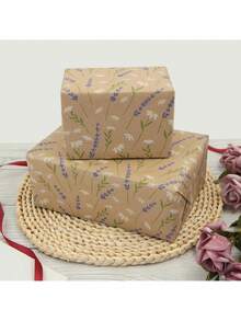 1 cuộn giấy gói quà họa tiết hoa cúc và oải hương tự nhiên | 43cm x 3m (17" x 118"), Hoàn hảo để gói quà cho nhiều dịp - Sinh nhật, Tiệc cưới. - Xem 4