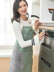 1pc Adjustable Waterproof Kitchen Apron With Large Towel Pocket,Adjustable Neck , Suitable For Cooking And Baking, Functional Design, Practical Kitchen Wear, Suitable For Household, Chefs, BBQ Enthusiasts, Craftsmen And Outdoor Activities - Multicolor - View 12