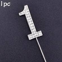10pcs Silver Plated Cake Topper Candles, 0-9 Crystal Number Cake Decorations Suitable For Birthday, Anniversary, Graduation And Party - Multicolor - View 23