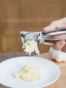 1pc Heavy Duty Garlic Press, Manual Garlic Mincer, Stainless Steel Garlic Crusher Squeezer Chopper Kitchen Tool - Multicolor - View 4