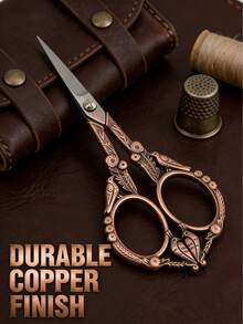 4.72-Inch Stainless Steel Sewing Scissors, Magpie Shaped Zinc Alloy Steel Small Scissors, Vintage Style Embroidery, Cross Stitch Craft Scissors, Delicate Pointed Tip For Trimming Threads, Suitable For Home, Wedding, Office DIY, Cross Stitch, Thread Cutting, Paper Crafting And Tea Ceremony - Pointed Scissors - View 9