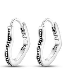 Bộ khuyên tai hình ngôi sao và trái tim, bạc sterling 925 đính đá CZ, trang sức thời trang dành cho nữ. - Bạc - Xem 17