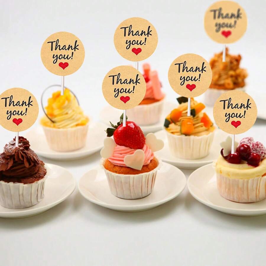 120pcs 1.45 Inch Round Thank You Stickers, Kraft Paper Thank You Labels For Small Business - Labels and Stickers - View 1