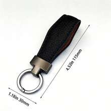 1pc Luxury Metal & Leather Car Key Chain, Minimalist Fashion Small Cowhide Key Ring Accessory Gift - Calfskin Keychain - View 6