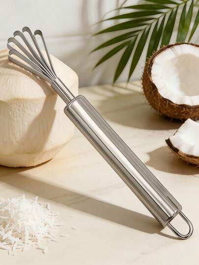 1 dụng cụ nhà bếp đa năng bằng thép không gỉ, dùng để nạo dừa và đánh vảy cá, phụ kiện nấu ăn đáng tin cậy, dễ sử dụng, thiết kế tiết kiệm không gian, phù hợp cho gia đình.