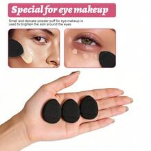 Bộ cọ trang điểm cao cấp BS-MALL 2 món kèm 5 bông mút trang điểm, bộ cọ trang điểm du lịch nhỏ gọn bao gồm cọ nền và cọ má hồng. - màu đen - Xem 6