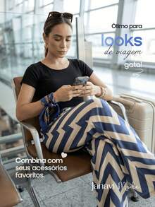 Women's Wide-Leg Pants, Zig Zag Style, Old Money Style, Elegant, Loose Fit, Comfortable, Chic - 大西洋藍 - 查看 4