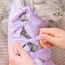 Traje para cirugía de esterilización/castración de gatos, ropa protectora transpirable para gatas madres para prevenir mordeduras y lamidos después de la cirugía - Rosa - Ver 4