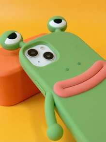 可爱手机壳 Apple Frog 硅胶软手机壳 适用于 防水防震防摔防刮 - 綠色 - 查看 3
