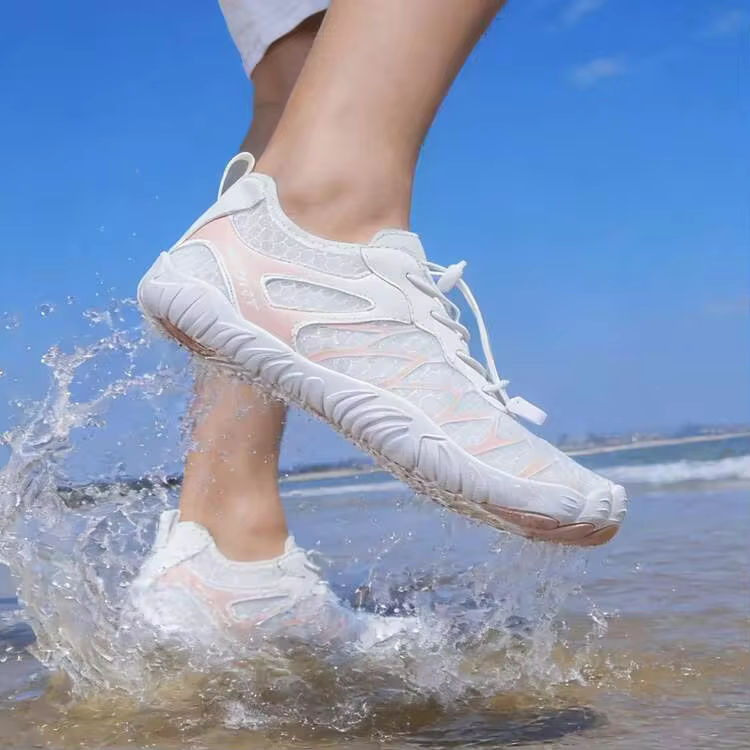 Lightweight Quick-Dry Five-Toe Barefoot Beach Shoes, Suitable For Hiking, Climbing, Surfing, Fishing, Water Sports For Men And Women - White + Pink - View 15