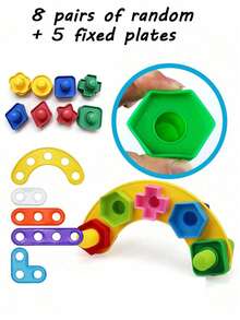 Early Education Screw Assembly Building Blocks - Trains Finger Dexterity - Multicolor - View 8