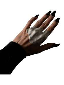 Niche Irregular Texture Ring, Exaggerated And Personalized Knuckle Ring, Artistic Wide-Band Ring, Three-Dimensional Folded Texture Design, Dark Cool And Stylish Versatile Hand Accessory, Niche-Designed Irregular Folded Joint Ring, Minimalist And Advanced Cold-Style Ring, Unique And Exquisite Three-Dimensional Shaped Knuckle Ring, Versatile And Personalized Hand Accessory - Nhẫn đeo đốt ngón tay thể hiện cá tính phóng đại - Xem 8