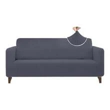 Melocotton - Juego de Protector Cubre Sala Elástico Strech Fit. Renueva tu Sala sin gastar más. Juego Completo: Incluye Protectores de Sofá de 1 2 y 3 plazas. Ideal para Mascotas Couch Cover  527665 - GRIS OXFORD - Ver 2