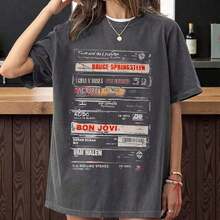 2026 Vintage Rock Cassette Tape Shirt, Retro Music Mix Graphic Tee, 80s Lover Gift, Unisex Band Tee, Washed Style T-ShirtLoose And Comfortable Casual Streetwear, Summer Loose Fit, Oversized Graphic Tee, Vintage Street Style, Soft Cotton Tee, Drop Shoulder T Shirt, Daily Casual Top,  Streetwear Tee, Boyfriend Style Tee, Grunge Vintage Tee, Y2K Streetwear Top, Casual Oversized Top, Retro Graphic T Shirt, Loose Casual Tee, Summer Street Style Top, - 黑色 - 查看 8