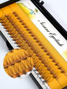 60pcs/Set 10D 8-15mm Natural Look False Eyelashes, Lengthening & Long-Lasting, Suitable For Beginners DIY Home Use Eyelash Extension Kit, Eyelash Clusters, Personal False Eyelashes, Suitable For Daily Commute, Dates, Music Festivals, Enlarging Eyes - C - View 3