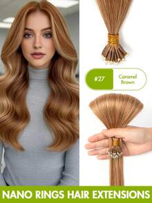 Tóc nối Nano Ring bằng tóc thật Remy, dài 12-22 inch, không đường nối, hạt nhỏ li ti, thẳng tự nhiên, vô hình, thích hợp cho phụ nữ dự tiệc cưới, kỷ niệm, tốt nghiệp, dạ hội, tiệc tối, quà tặng chuyên nghiệp tại salon, quà tặng ngày Valentine, phong cách Y2K. - Nhiều màu - Xem 41