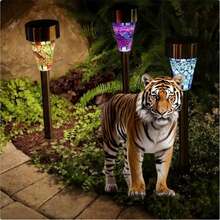 Țăruș realist pentru decor de grădină în formă de tigru - piesă de artă pentru gazon, curte și terasă, proiectată cu frunziș vibrant, nu necesită electricitate, ideală pentru Ziua Îndrăgostiților sau de Crăciun - B - Vizualizare 20