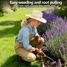 Weeder Puller Tool,Newly Upgraded Garden Weeder Stainless Steel Hand Weeder Tool,Multi-Purpose 5 Teeth Weeder Remover Tool Weeding Tools For Gardening (Rubber Handle) - Rubber Handle - View 3