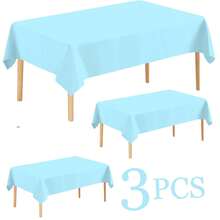 3/1 Pack/Disposable Plastic Tablecloth 54 Inches X 108 Inches, Premium PEVA Party Tablecloth Fits 6 To 8 Ft Tables, Suitable For Indoor Or Outdoor Party, Birthday, Wedding, Valentine's Day, Engagement, Anniversary, Buffet (Red) - Red - View 31