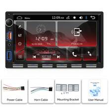 Double DIN Radio, 7-Inch Car Radio With Bluetooth, Screen, Mirror Link, EQ, FM, USB/AUX/SD, Button Illumination, SWC + Reversing Camera - A - 查看 9