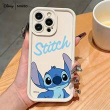 Miniso 迪士尼史迪奇图案 iPhone 17/17 Pro/17 Pro Max/17 Air/16/15/14/13/12/11/X 系列手机壳，iPhone 17 Pro Max 手机壳，iPhone 17 Pro 手机壳，iPhone 17 手机壳，圣诞礼物，送给女朋友，高档，初秋时尚 - 白色 - 查看 3