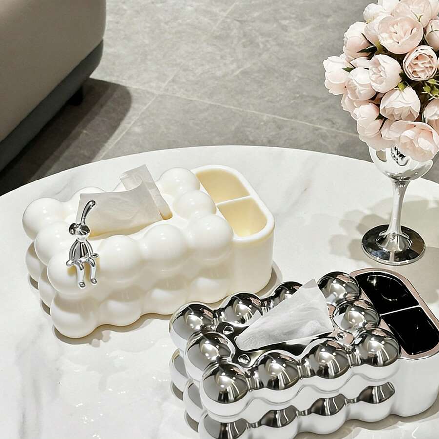 Hộp đựng khăn giấy hình đám mây có ngăn chứa đồ, hộp đựng khăn giấy nghệ thuật hình bong bóng, có thể đựng khăn giấy và điều khiển từ xa, hộp đựng khăn giấy trang trí dùng trong xe hơi, phòng tắm, phòng khách, phòng ngủ, bàn làm việc, nhà cửa, văn phòng, ký túc xá. - Nhiều màu - Xem 1