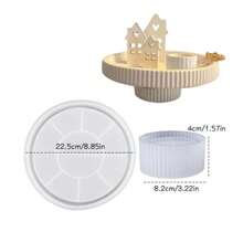 DIY Resin Mold 2pcs Set - Striped Storage Box + Striped Tray, Suitable For Making Epoxy, Plaster, Candle, Incense, Home Decor, Silicone Mold - Striped Storage Box Bottom + Striped Tray - View 2