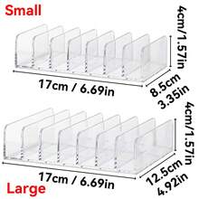 1/2pcs Makeup Palette Storage Box With 7 Compartments For Eyeshadow Palettes, Dressing Table Vanity Organizer Tray, Makeup Organizer, Cosmetics Display Stand, Desktop & Drawer Organizer, Clear Plastic - View 4