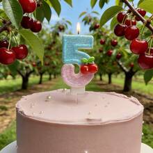 New Cherry Fruit Number Candles 0-9 For Birthday Party Cake Decoration, Suitable For Birthday Parties, Holiday Parties, Ceremonies, Graduation Season, Party Decor Signs - Dusty Blue - View 20