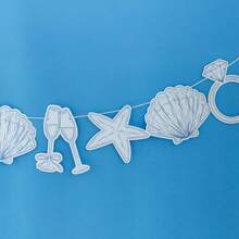 Beach Last Call Banner, Beach Bridal Or Bachelorette Party Decor, Seashell, Champagne Glass, Wedding Ring Shaped Decorations - View 4
