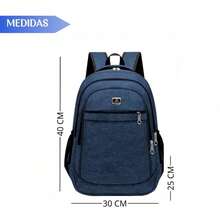Two-Piece Set Of Large, Functional Men's Backpacks For School, College, And Work - Blue - View 4