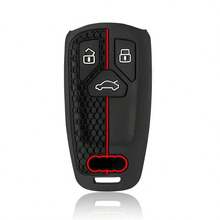 适用于奥迪 Q5 Q7 TT A4 B9 A5 A6 8S 8W 4M S4 S5 S7 TTS TFSI RS 的优质柔软硅胶汽车钥匙套 - A - 查看 6